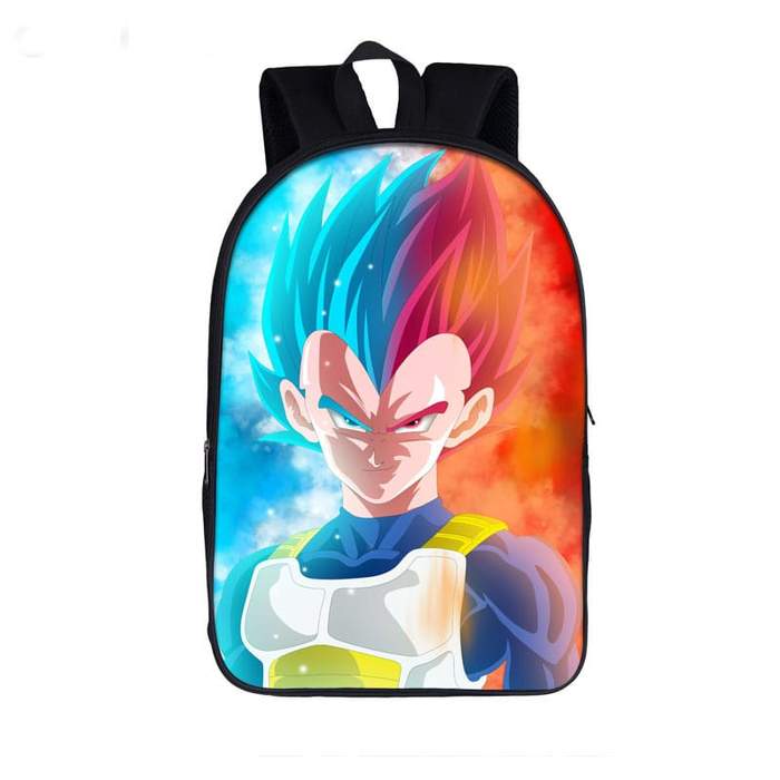 DBZ Flaming Blue & Red Haired God Form Vegeta Backpack Bag - Saiyan Stuff