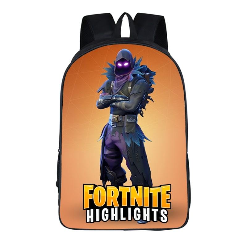 Fortnite Battle Royal Raven Skin Outfit Purple Eyes Backpack - Saiyan Stuff