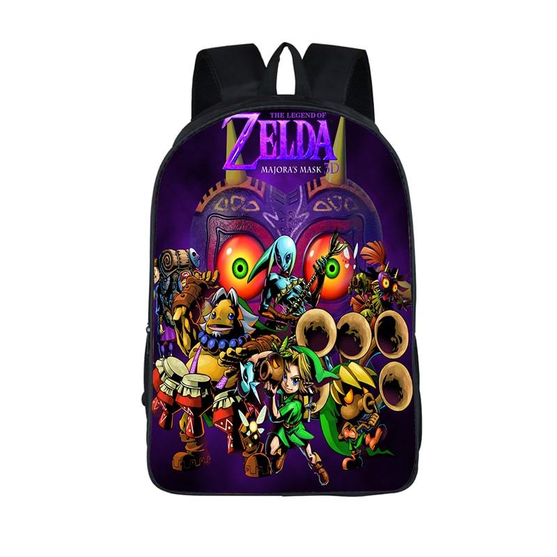 The Legend Of Zelda Majora's Mask Purple School Backpack Bag - Saiyan Stuff